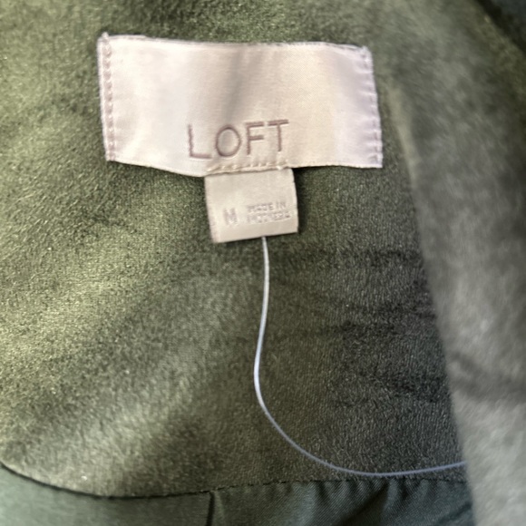 New NWT Loft Moto Jacket Green khaki Medium M - Picture 5 of 7